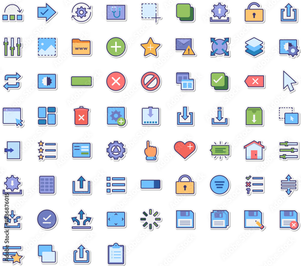 Set of Basic UI Elements icons Set of Basic UI Elements icons