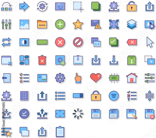 Set of Basic UI Elements icons