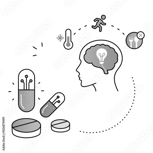 Hormesis and Biohacking Icon. Enhancing Longevity and Health Resilience – Vector Illustration for Biohacking Concepts