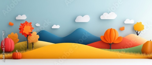 Autumn Bliss: A Serene Landscape of Vibrant Colors and Gentle Hills