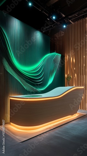 Modern Futuristic Booth Design with Flowing Lines
