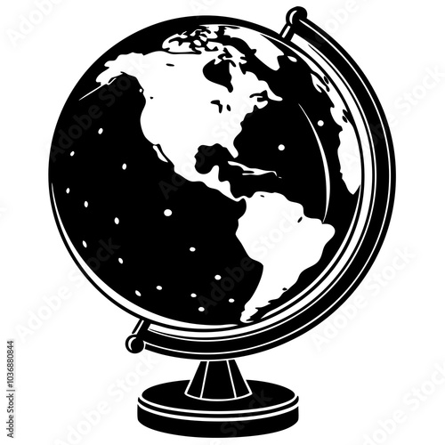 globe on white background