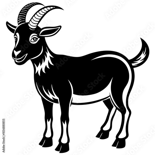 goat on white background