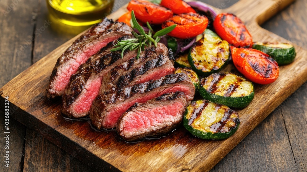 Grilled Bistecca Fiorentina Steak with Vegetables Grilled Bistecca Fiorentina Steak with Vegetables