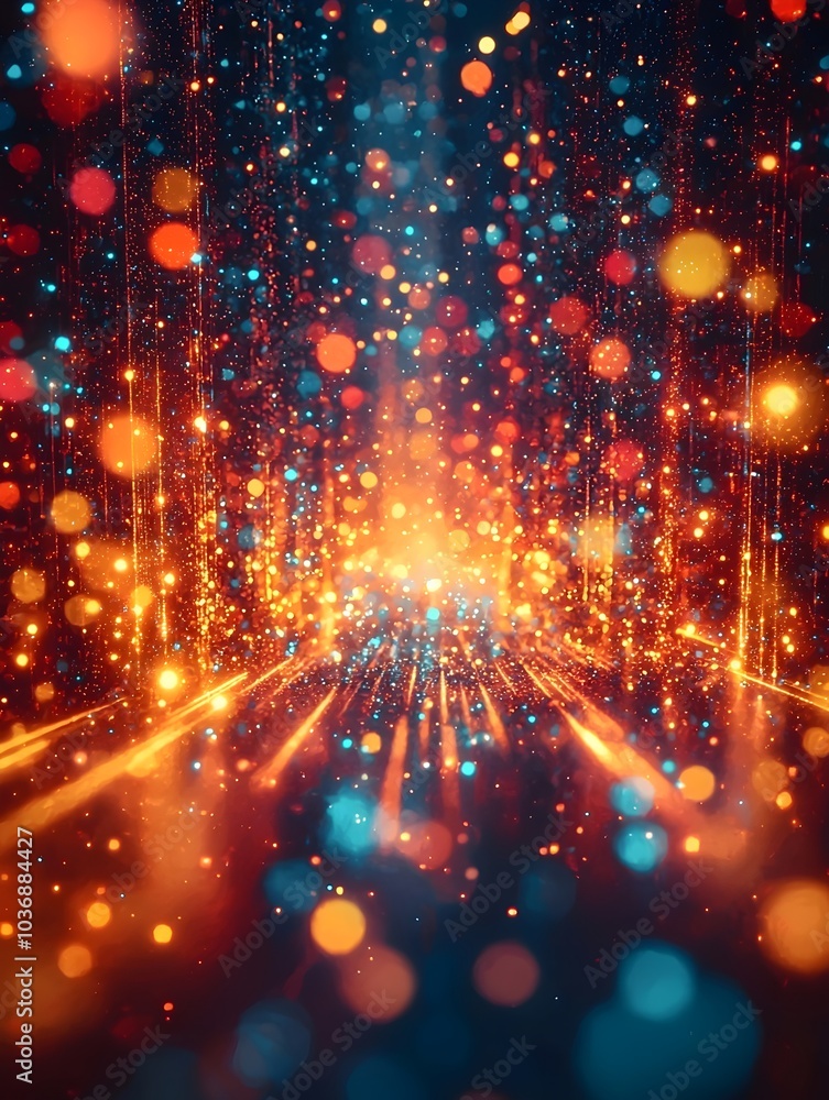 An abstract image featuring vibrant blue and orange bokeh lights, creating a mesmerizing atmosphere filled with shimmering particles and a sense of depth. An abstract image featuring vibrant blue and orange bokeh lights, creating a mesmerizing atmosphere filled with shimmering particles and a sense of depth.
