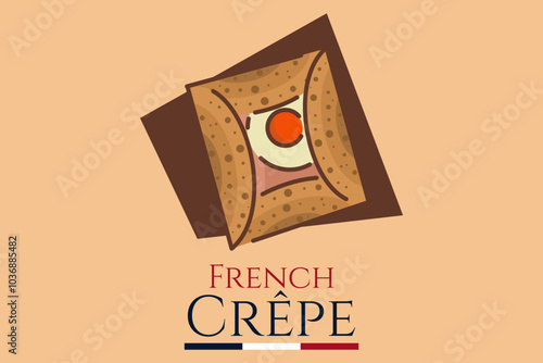 French Crepe or crêpes logo vector illustration. vector logo for crepe vendor, food stall, and food stand.