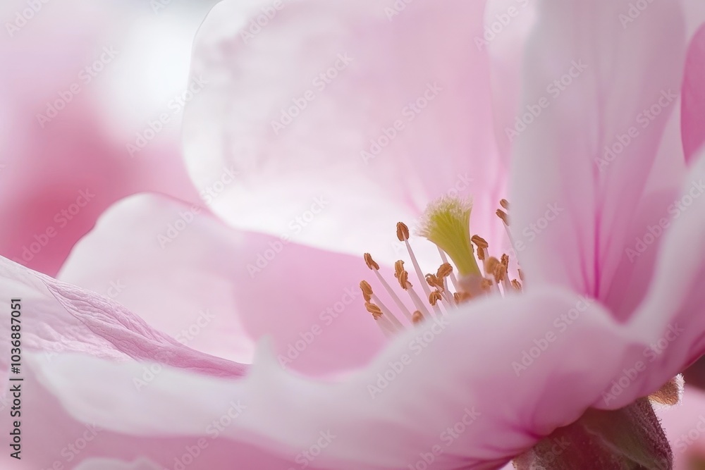 Delicate cherry blossom petals reveal intricate structures in springtime bloom Delicate cherry blossom petals reveal intricate structures in springtime bloom