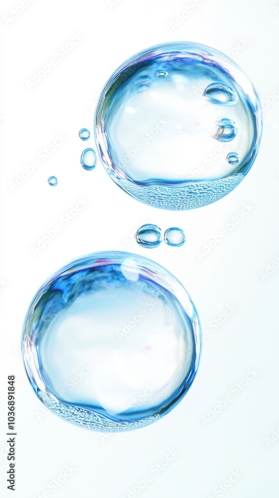 Delicate water droplets suspended in mid-air creating a tranquil aquatic composition Delicate water droplets suspended in mid-air creating a tranquil aquatic composition