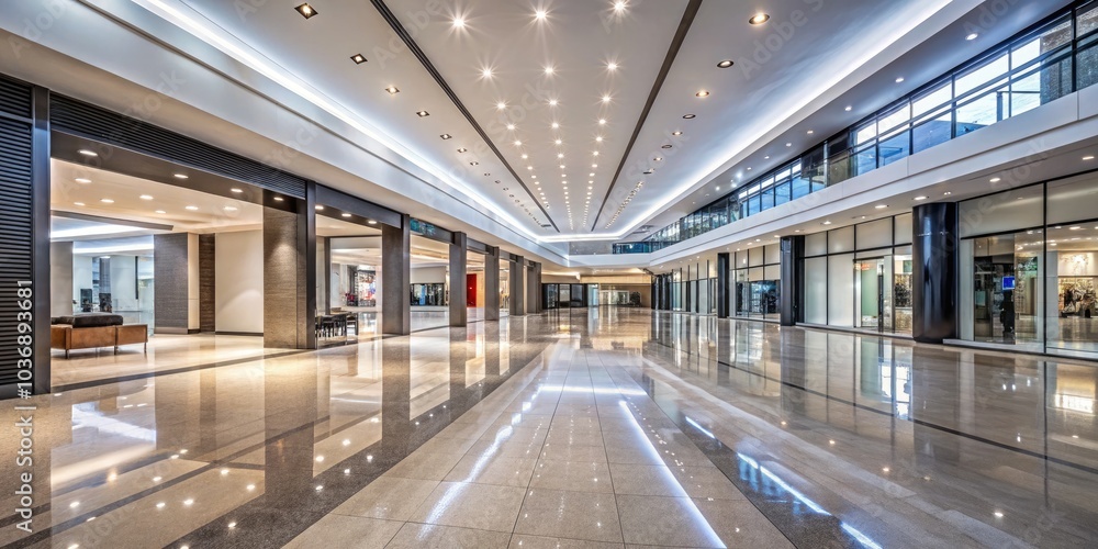 Modern Shopping Mall Interior with SPC Flooring, Empty Spacious Design, Contemporary Architecture, Minimalist Aesthetic, Bright Lighting, Retail Space, Modern Shopping Mall Interior with SPC Flooring, Empty Spacious Design, Contemporary Architecture, Minimalist Aesthetic, Bright Lighting, Retail Space,