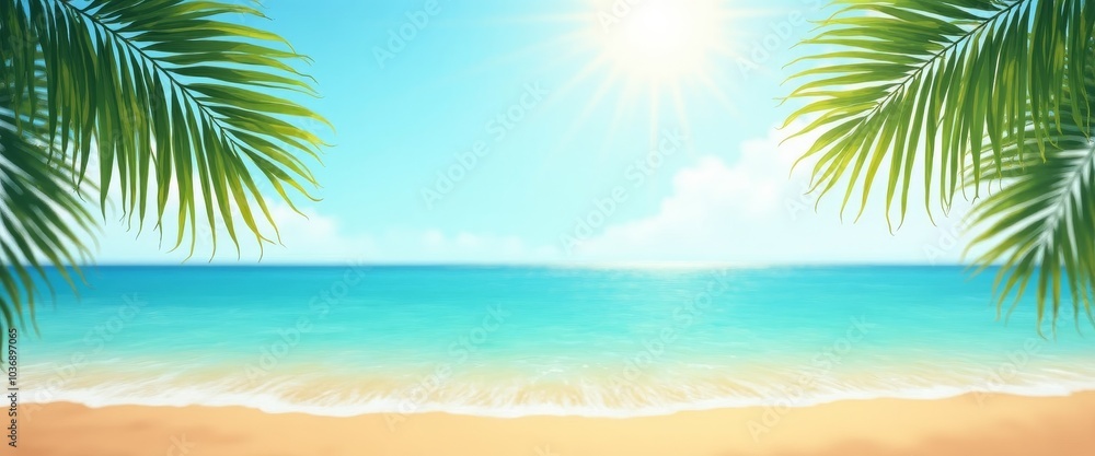 Summer Travel Concept with Sea and Beach Landscape Summer Travel Concept with Sea and Beach Landscape