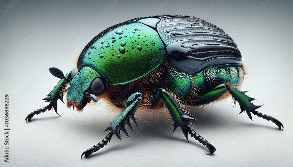 Naklejka premium Realistic Beetle Close-Up