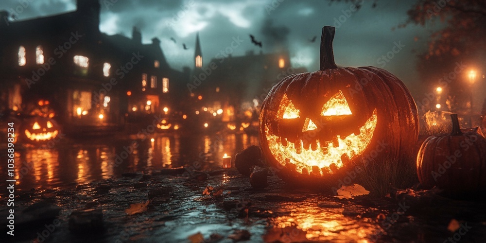 halloween pumpkin in the night halloween pumpkin in the night