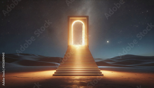 Obraz na płótnie Desert Portal at Night w salonie