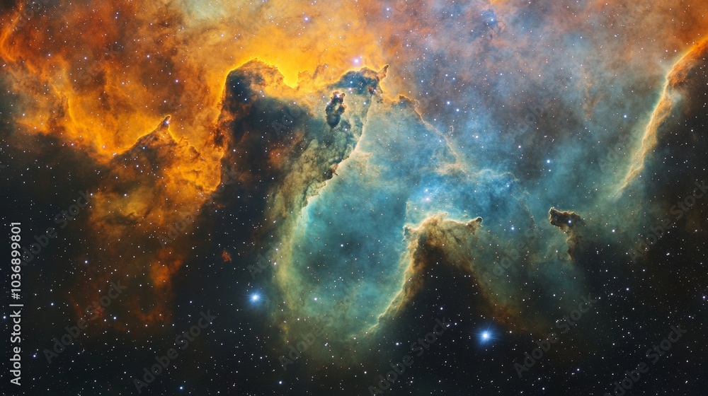 Obraz premium A scenic nebula from orbit