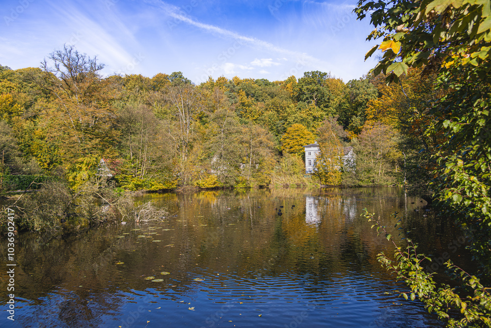View over the Friedrichsruh castle pond View over the Friedrichsruh castle pond