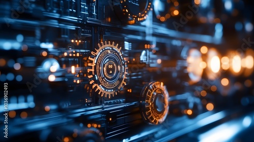 Wallpaper Mural Automation concept with abstract high speed technology  Torontodigital.ca