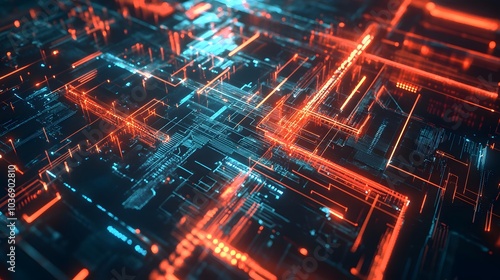 Wallpaper Mural Automation concept with abstract high speed technology  Torontodigital.ca