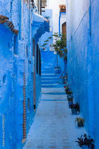 Streets of Chefchaouen, Morocco.