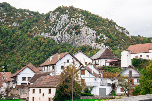 Wallpaper Mural a small town with a mountain in the background.  Aribe , Navarra Torontodigital.ca