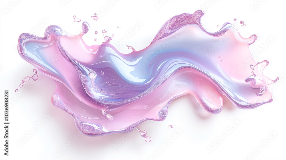 Naklejka premium holographic 3d abstract waves in pastel colors