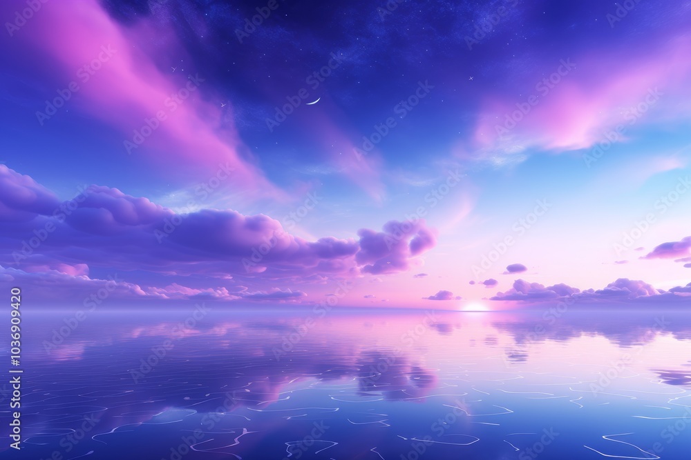 Fototapeta premium Purple Dreams: The Enchantment of Beautiful Purple Clouds, generative ai