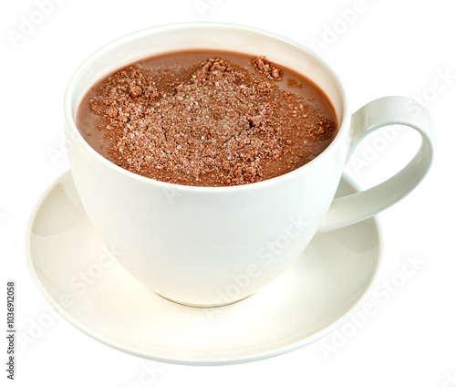 hot chocolate with coffee cup isolated