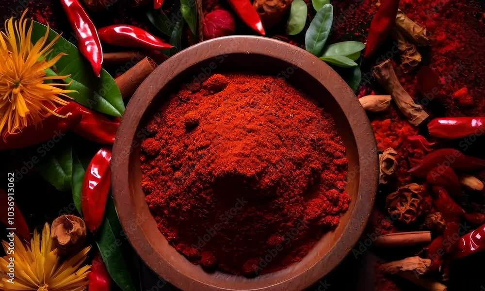 chilli powder on background