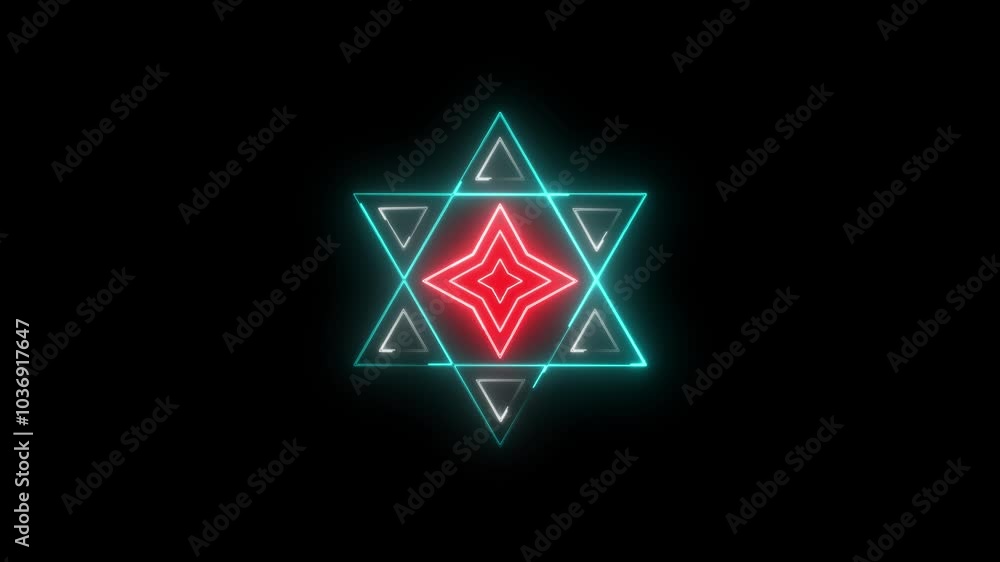 Glowing neon Star of David neon sign. neon star symbol Glowing neon Star of David neon sign. neon star symbol