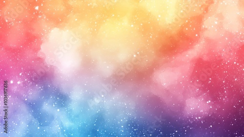 Colorful pastel watercolor background with a gradient of soft rainbow hues