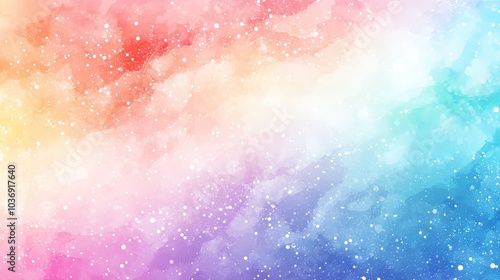 Colorful pastel watercolor background with a gradient of soft rainbow hues