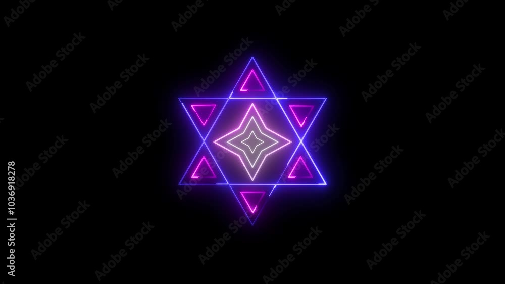 Glowing neon Star of David neon sign. neon star symbol Glowing neon Star of David neon sign. neon star symbol