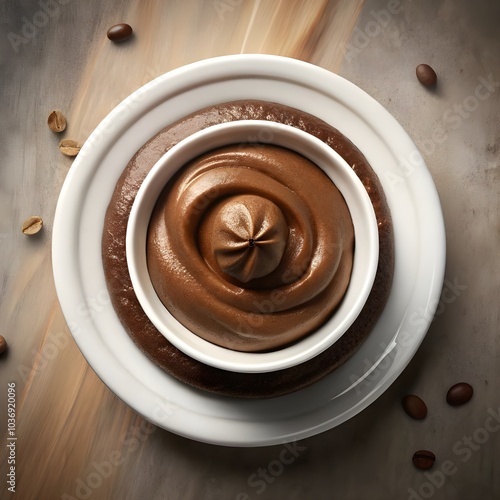 an overhead view of chocolate moose dessert