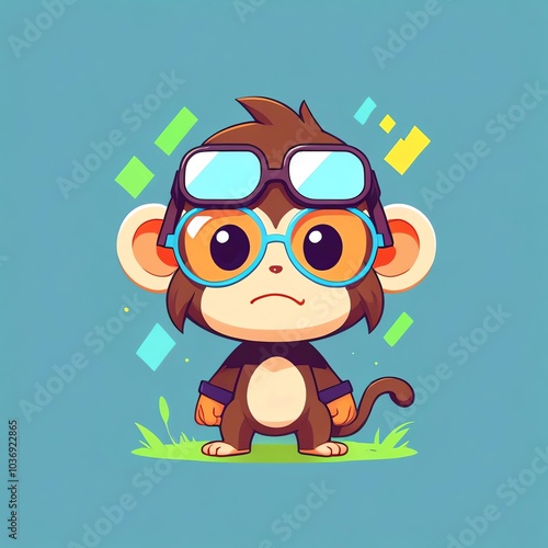 Cute Monkey with Sunglasses