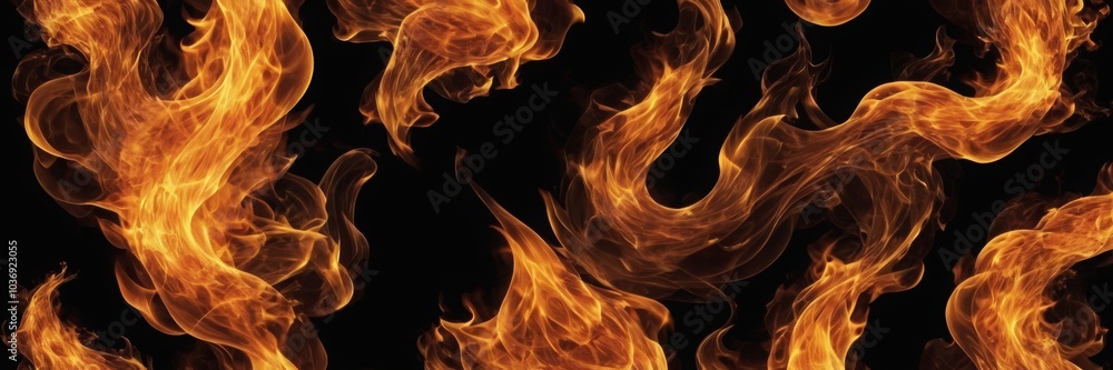 Fire flames on black background
Fire flames on black background