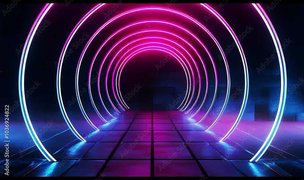 light tunnel in the dark