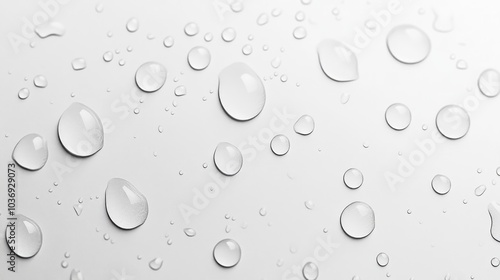 Wallpaper Mural Water drops on a white background. Torontodigital.ca