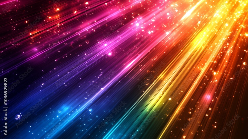3D render of an abstract background with vibrant neon rays and glowing lines forming a radiant spectrum 3D render of an abstract background with vibrant neon rays and glowing lines forming a radiant spectrum