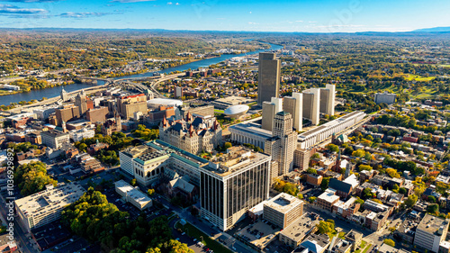 Konstfotografi Albany cityscape and river view