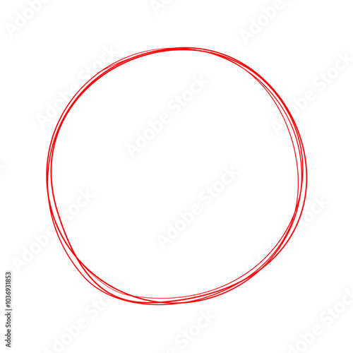 red circle line hand drawn