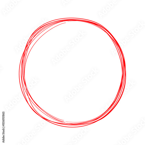 red circle line hand drawn