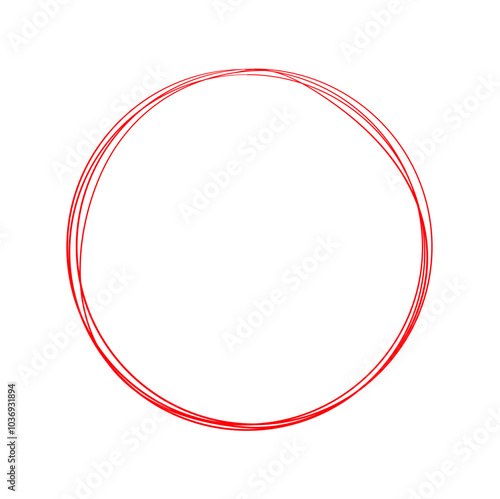 red circle line hand drawn