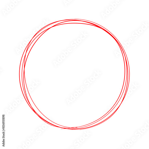red circle line hand drawn