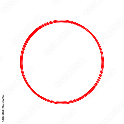red circle line hand drawn