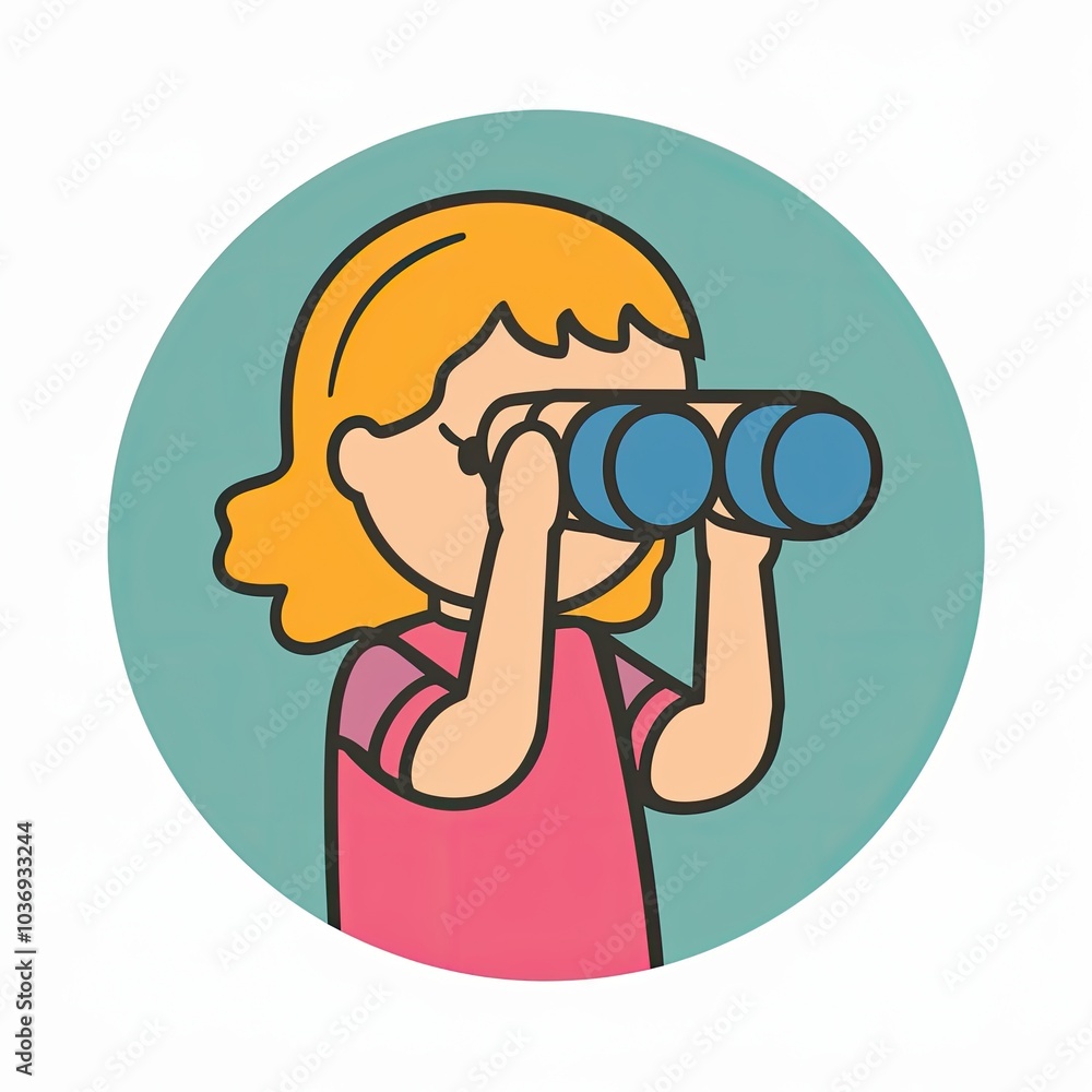 woman with binoculars woman with binoculars