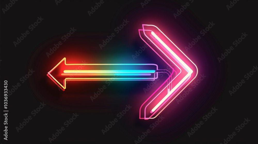 colorful arrow made of glowing light beams, pointing right at the center on a black background he arrow forms an elegant and dynamic shape with a sense of motion and speed colorful arrow made of glowing light beams, pointing right at the center on a black background he arrow forms an elegant and dynamic shape with a sense of motion and speed