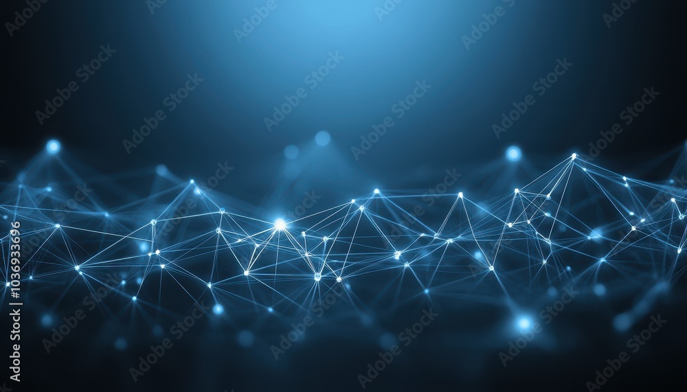 Abstract representation of technology and network connections in a digital space Abstract representation of technology and network connections in a digital space