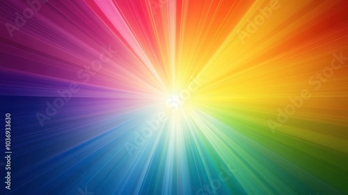 Colorful Burst of Light with Radiant Rainbow Effects