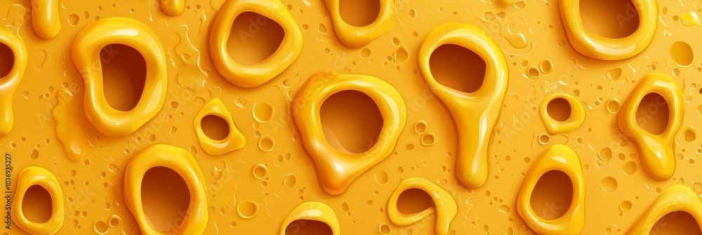 Bright Yellow Texture with Liquid Forms Bright Yellow Texture with Liquid Forms
