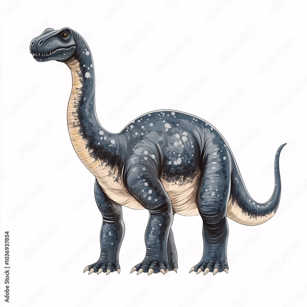 Elegant Diplodocus Illustration on White Background Elegant Diplodocus Illustration on White Background