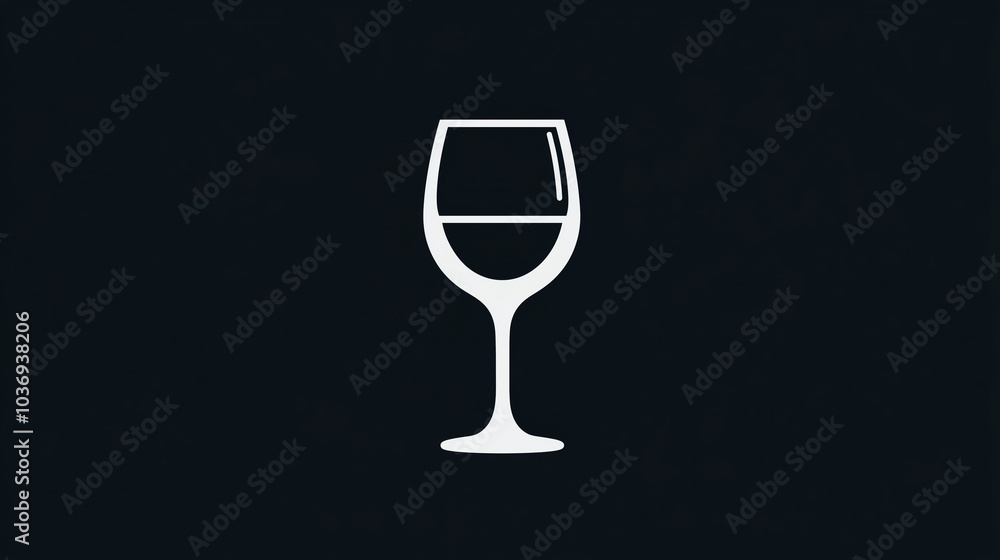 This artwork features a simple, elegant wine glass filled with liquid, set against a stark dark background, emphasizing its minimalist aesthetic. This artwork features a simple, elegant wine glass filled with liquid, set against a stark dark background, emphasizing its minimalist aesthetic.